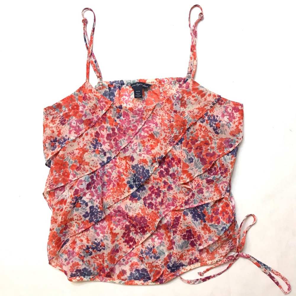 American Eagle Sheer Floral Blouse